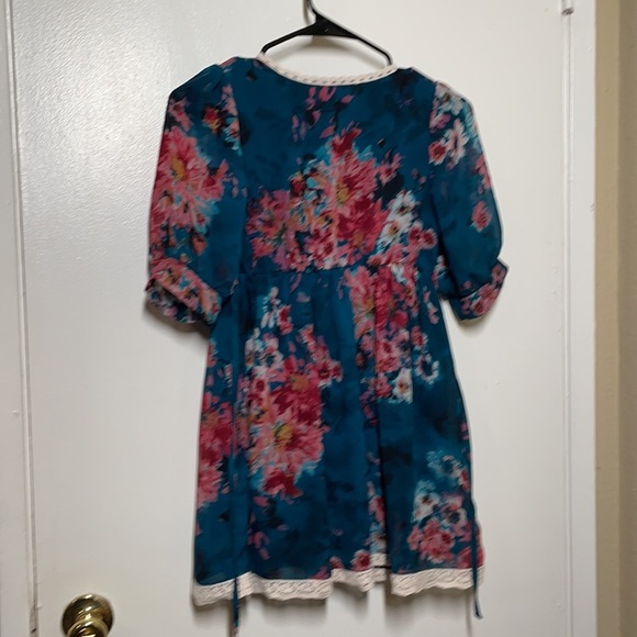 Zunie Green Floral Girl's Dress Size 8 - Picture 4 of 6